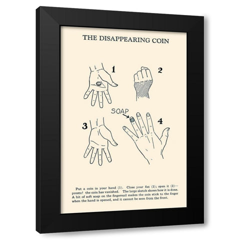 The Disappearing Coin Black Modern Wood Framed Art Print by Retromagic