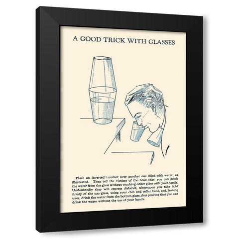 A Good Trick with Glasses Black Modern Wood Framed Art Print by Retromagic