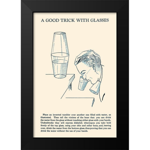 A Good Trick with Glasses Black Modern Wood Framed Art Print by Retromagic
