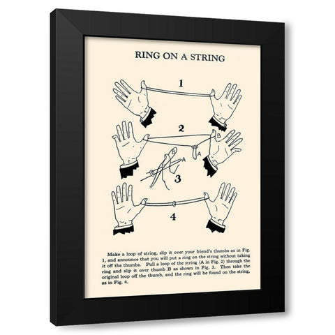 Ring on a String Black Modern Wood Framed Art Print by Retromagic
