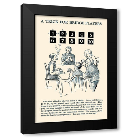 A Trick for Bridge Players Black Modern Wood Framed Art Print with Double Matting by Retromagic