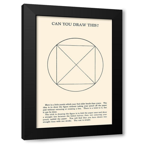 Can You Draw This? Black Modern Wood Framed Art Print by Retromagic