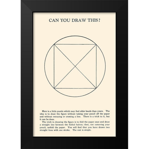 Can You Draw This? Black Modern Wood Framed Art Print by Retromagic