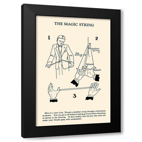 The Magic String Black Modern Wood Framed Art Print with Double Matting by Retromagic