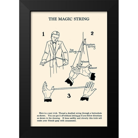 The Magic String Black Modern Wood Framed Art Print by Retromagic