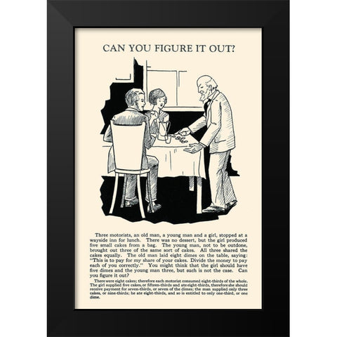 Can You Figure it Out Black Modern Wood Framed Art Print by Retromagic