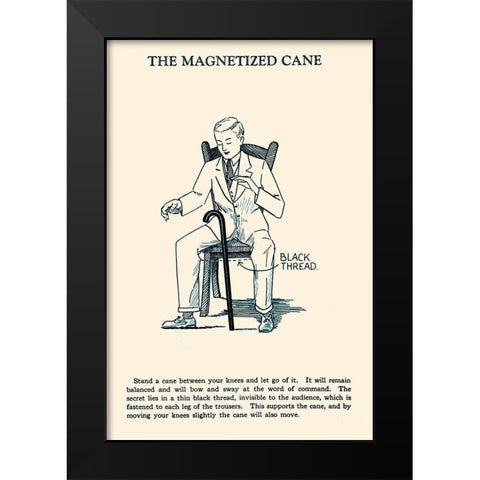 The Magnetized Cane Black Modern Wood Framed Art Print by Retromagic
