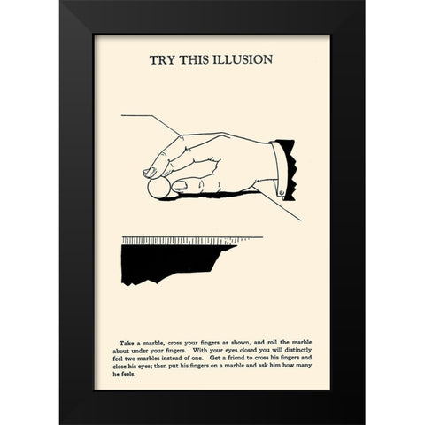 Try This Illusion Black Modern Wood Framed Art Print by Retromagic