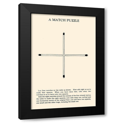 A Match Puzzle Black Modern Wood Framed Art Print with Double Matting by Retromagic