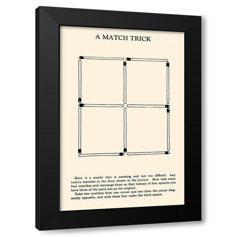 A Match Trick Black Modern Wood Framed Art Print with Double Matting by Retromagic