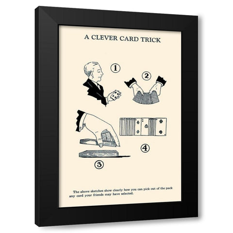A Clever Card Trick Black Modern Wood Framed Art Print with Double Matting by Retromagic