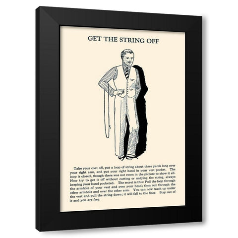 Get the String Off Black Modern Wood Framed Art Print by Retromagic