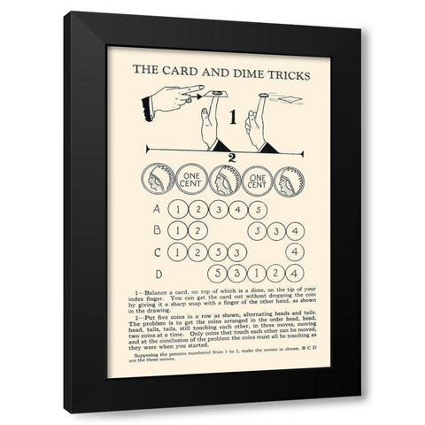 The Card and Dime Tricks Black Modern Wood Framed Art Print with Double Matting by Retromagic