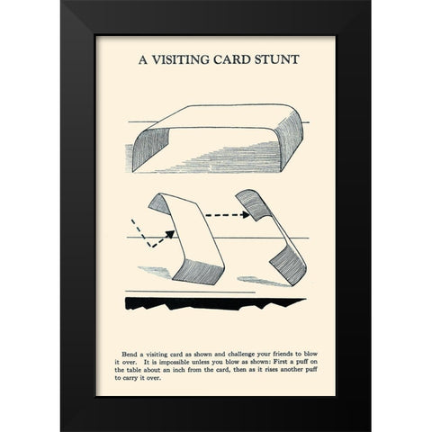 A Visiting Card Stunt Black Modern Wood Framed Art Print by Retromagic