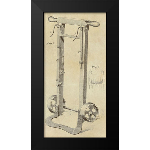 Hamper Hand truck for Moving Fabric Black Modern Wood Framed Art Print by Inventions