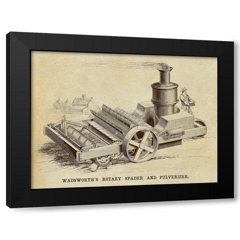 Wadsworths Rotary Spader and Pulverizer Black Modern Wood Framed Art Print by Inventions