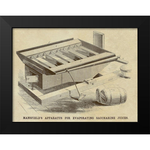 Mansfields Apparatus for Evaporating Saccharine Juices Black Modern Wood Framed Art Print by Inventions
