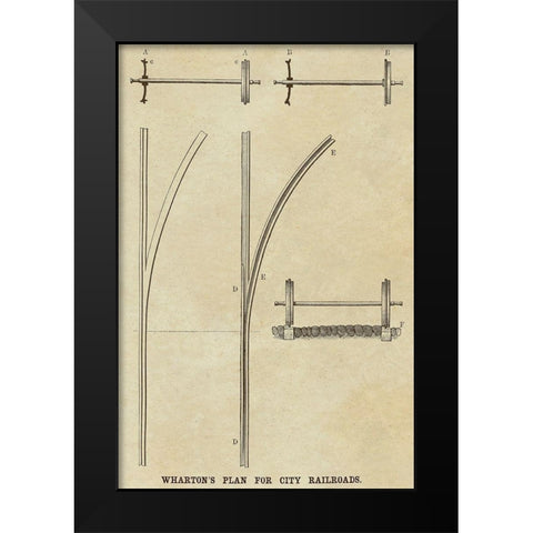 Whartons Plan for City Railroads Black Modern Wood Framed Art Print by Inventions