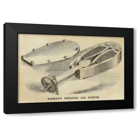 Rodmans Improved Car Bumper Black Modern Wood Framed Art Print by Inventions
