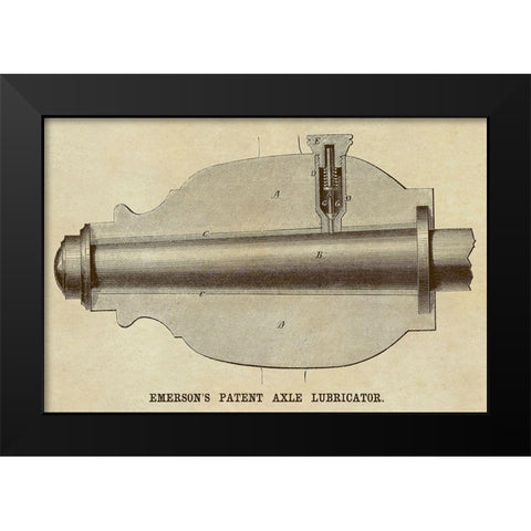 Emersons Patent Axel Lubricator Black Modern Wood Framed Art Print by Inventions