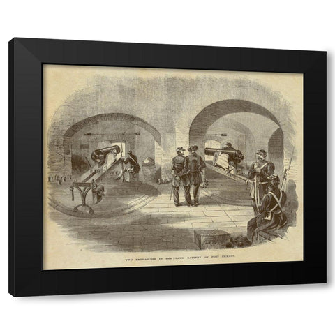 Two Embrasures in the Flank Battery of Fort Pickens Black Modern Wood Framed Art Print with Double Matting by Inventions