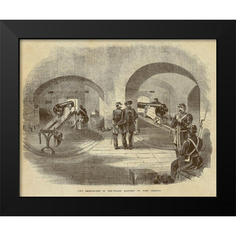 Two Embrasures in the Flank Battery of Fort Pickens Black Modern Wood Framed Art Print by Inventions