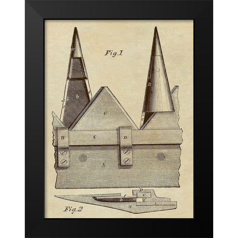 Pencil lead Cutter Black Modern Wood Framed Art Print by Inventions