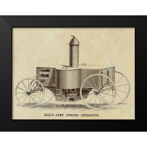 Hills Camp Cooking Apparatus Black Modern Wood Framed Art Print by Inventions