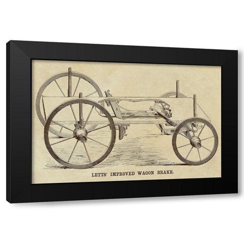 Letts Improved Wagon Brake Black Modern Wood Framed Art Print by Inventions