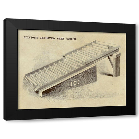 Clintons Improved Beer Cooler Black Modern Wood Framed Art Print with Double Matting by Inventions