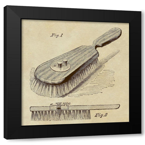 Lotion Dispensing Hair Brush Black Modern Wood Framed Art Print with Double Matting by Inventions