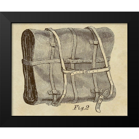 Knapsack Backpack Black Modern Wood Framed Art Print by Inventions