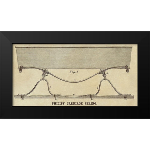 Philips Carriage Spring Black Modern Wood Framed Art Print by Inventions