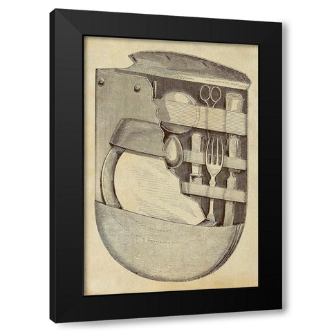 Pocket Picnic Kit Black Modern Wood Framed Art Print with Double Matting by Inventions