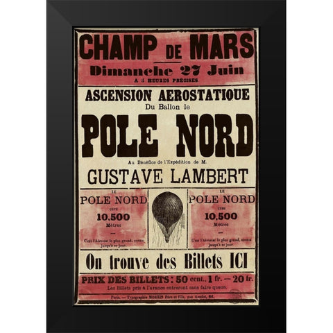 Pole Nord Black Modern Wood Framed Art Print by Inventions