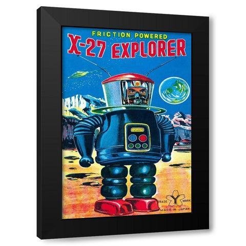 X-27 Explorer Black Modern Wood Framed Art Print by Retrobot