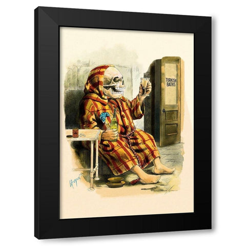 Death Takes a Bath Black Modern Wood Framed Art Print with Double Matting by Frusius