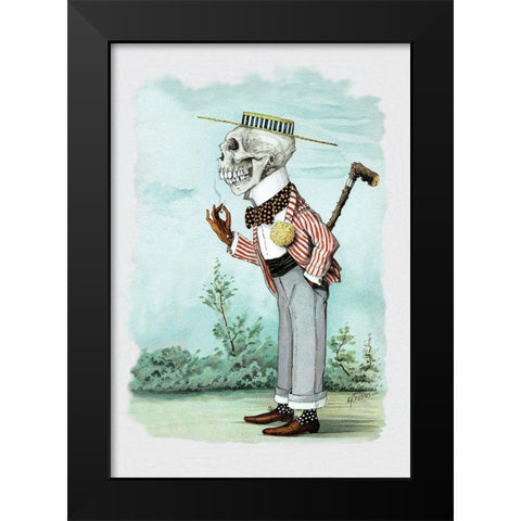 Death as a Suitor Black Modern Wood Framed Art Print by Frusius