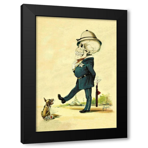 Death Walks a Beat Black Modern Wood Framed Art Print with Double Matting by Frusius