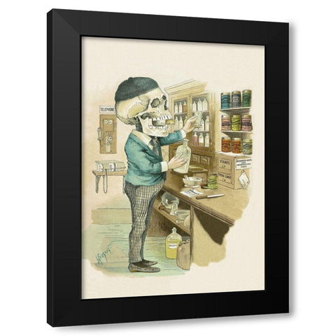 Death by Chemicals Black Modern Wood Framed Art Print by Frusius