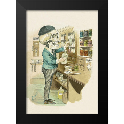 Death by Chemicals Black Modern Wood Framed Art Print by Frusius