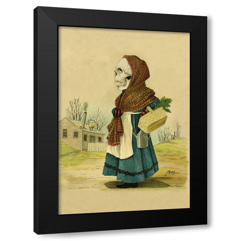 Death Comes from the  Market Black Modern Wood Framed Art Print with Double Matting by Frusius