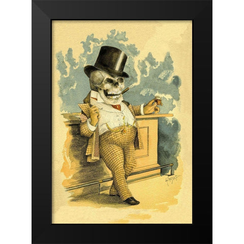 Death at the Bar Black Modern Wood Framed Art Print by Frusius