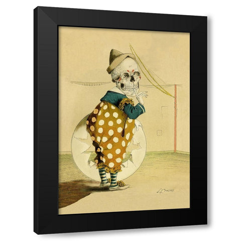 Death Amuses Us Black Modern Wood Framed Art Print with Double Matting by Frusius