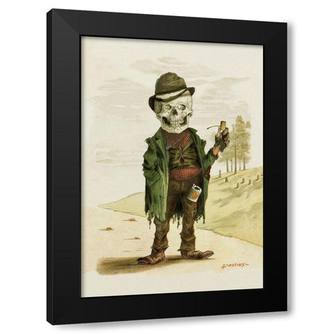 Death Works for Food Black Modern Wood Framed Art Print with Double Matting by Frusius