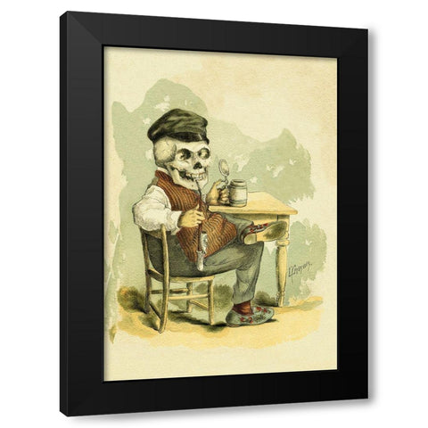 Death Tips a Pint Black Modern Wood Framed Art Print with Double Matting by Frusius