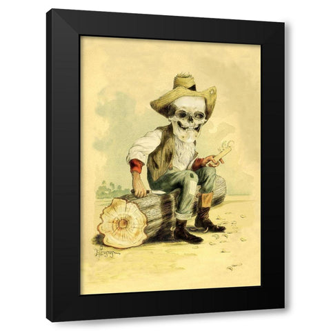 Death Whittles a Stick Black Modern Wood Framed Art Print with Double Matting by Frusius