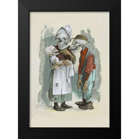 Death in the Family Black Modern Wood Framed Art Print by Frusius