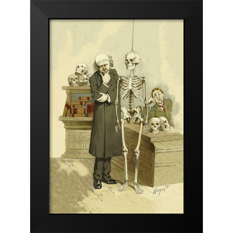 Death Under Inspection Black Modern Wood Framed Art Print by Frusius