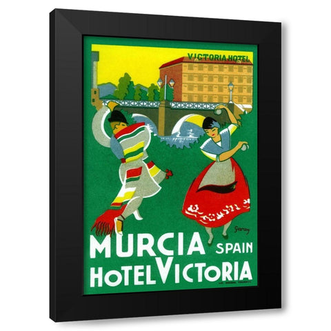 Murcia Hotel - Valencia Spain Black Modern Wood Framed Art Print with Double Matting by Retrotravel